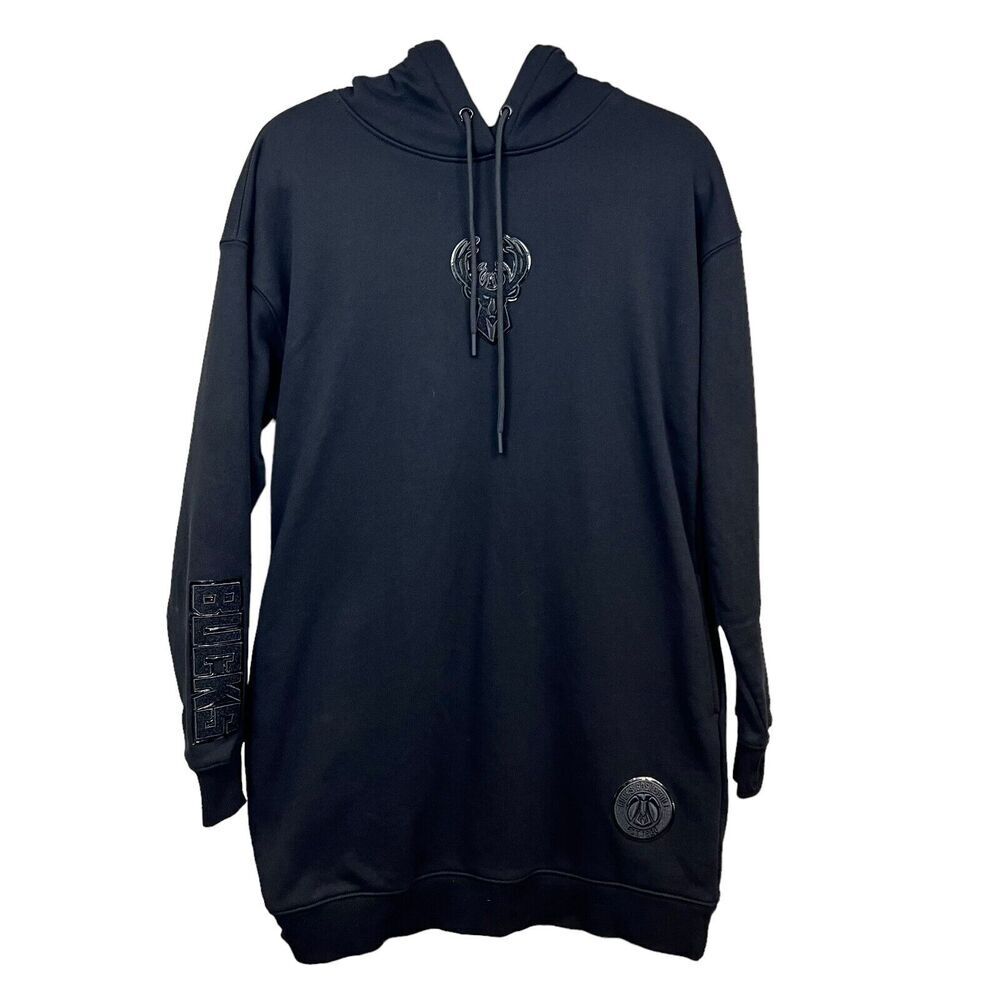 Pro Standard Mens Hoodie Milwaukee Bucks Luxury Athletic Collection Black Sz S*
